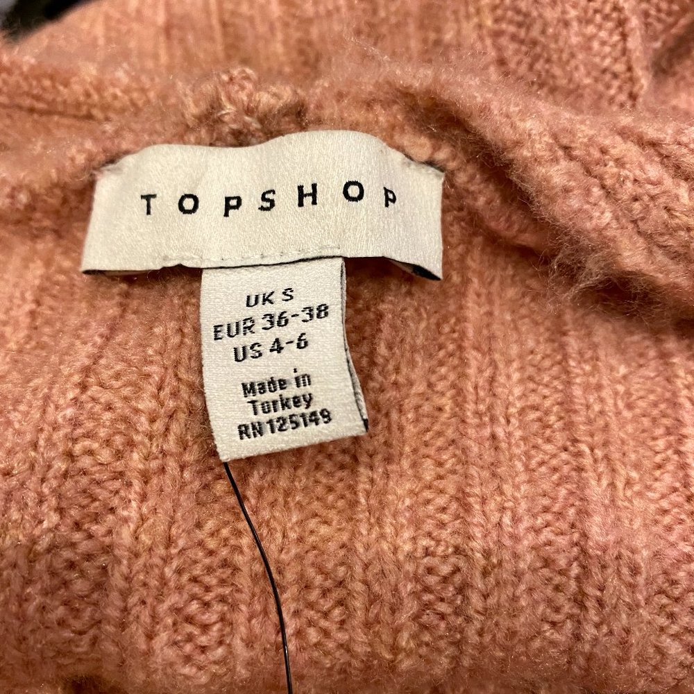TopShop Long Pink Open Front Cardigan - Small 4-6 - Picture 7 of 12